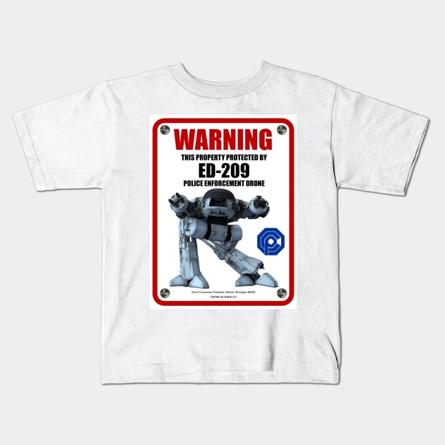 ED-209 Enforcement Drone Sign Kids T-Shirt by Starbase79